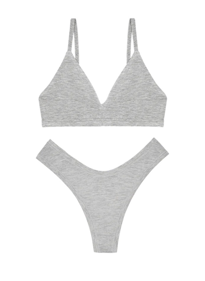 Triangle Bra Dipped Thong Set