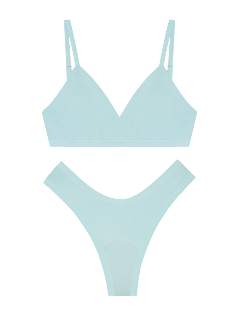 Triangle Bra Dipped Thong Set
