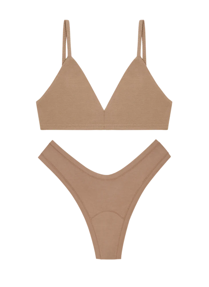 Triangle Bra Dipped Thong Set